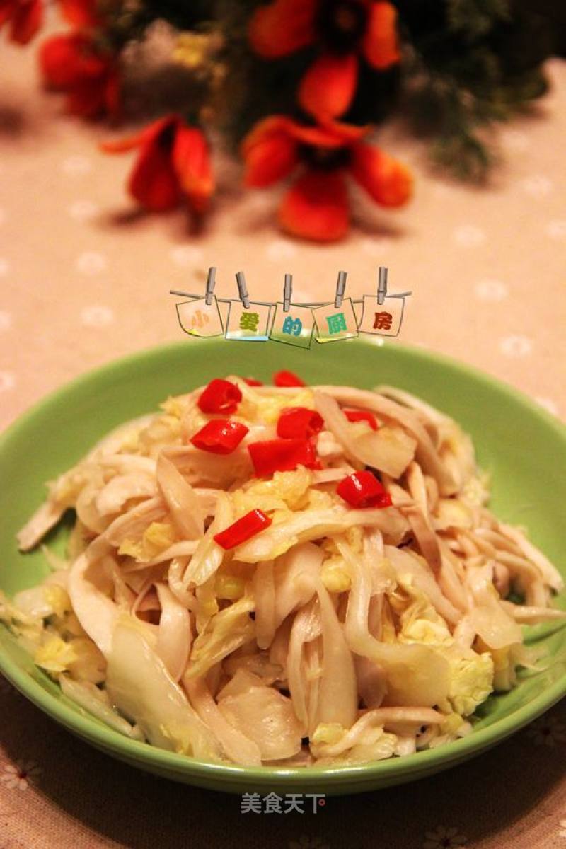 Pleurotus Eryngii Mixed with Cabbage Heart recipe