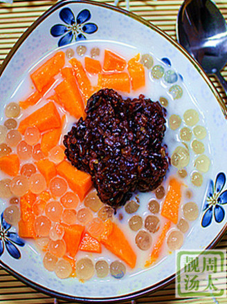 Coconut Papaya Purple Rice Sago
