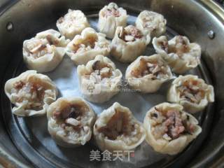 Shii Mai with Mushroom Minced Meat and Sticky Rice recipe