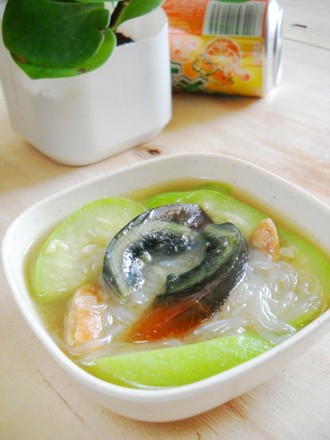 Loofah and Sea Rice Preserved Egg Soup recipe