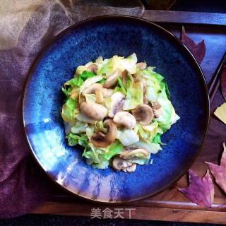 Mushroom Cabbage with Oyster Sauce recipe