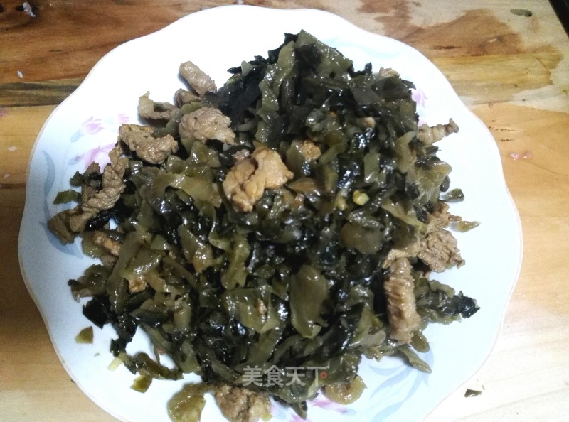 Fried Pork Slices with Potherb Mustard recipe