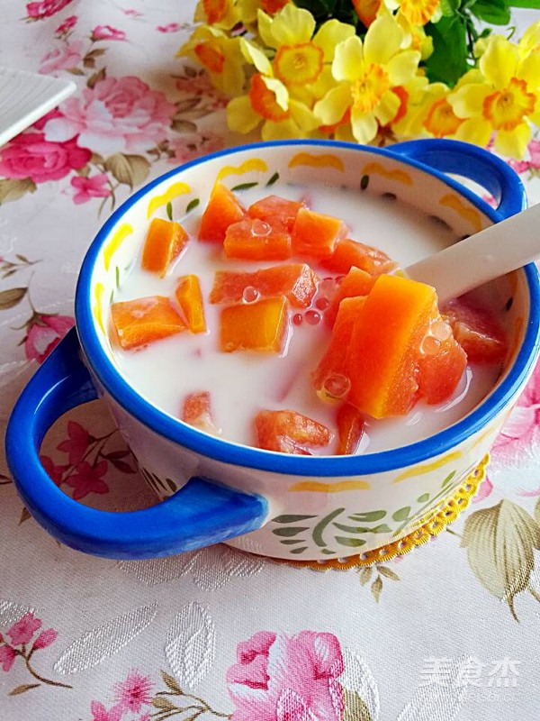 Sago with Boiled Fruit Papaya recipe