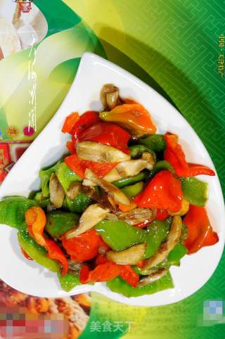 #trust之美# Stir-fried Matsutake with Colored Peppers recipe