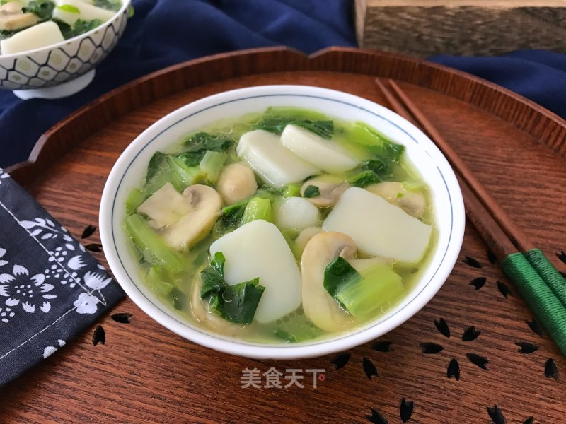 Embroidery Brocade Mushroom Soup Rice Cake recipe