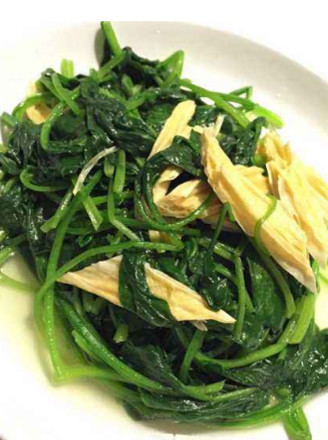 Slimming Meal with Yuba Mixed with Spinach recipe
