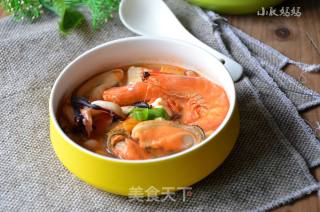 Korean Kimchi Seafood Soup recipe