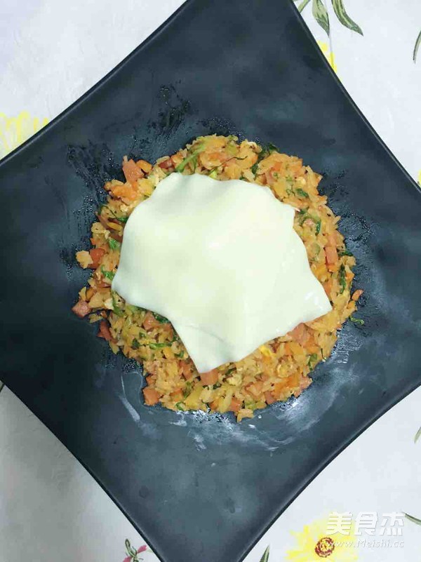 Cheese Fried Rice with Korean Spicy Sauce recipe