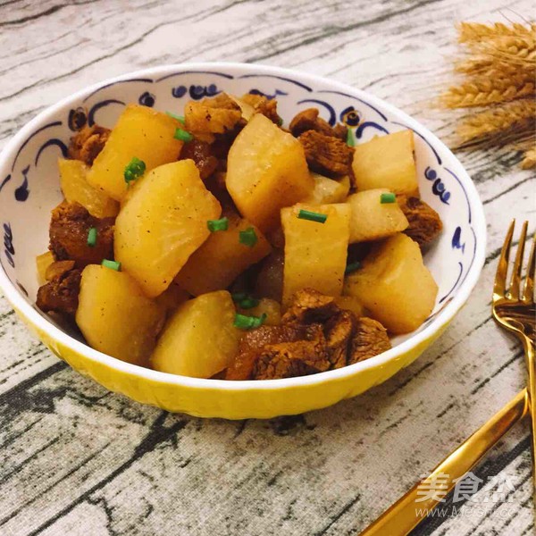 Beef Tendon Stewed with Radish recipe