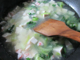 Shrimp Flavour Ball Green Vegetable Tofu Soup recipe