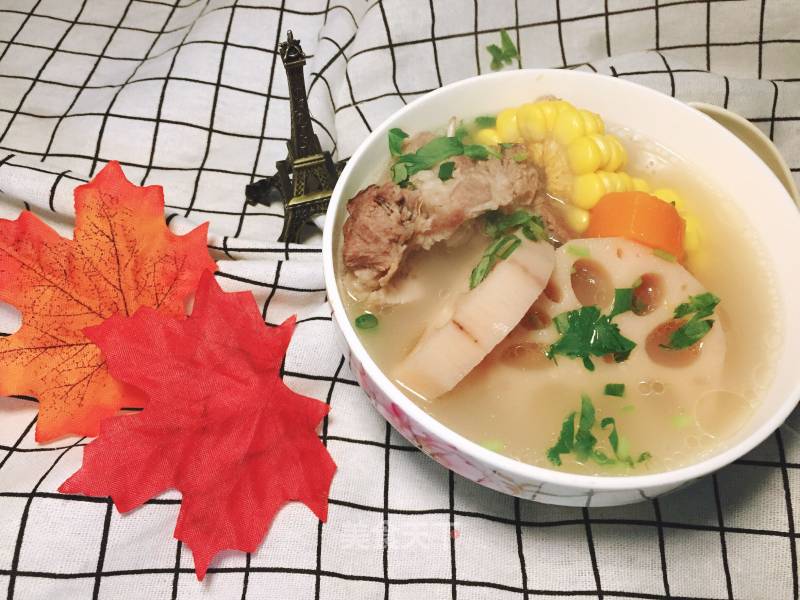 Pork Bone, Lotus Root and Corn Soup recipe