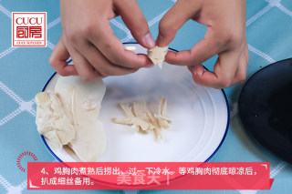 Enoki Mushroom Mixed with Shredded Chicken recipe