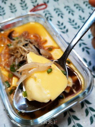 Whitebait Steamed Egg with Scallion Oil recipe