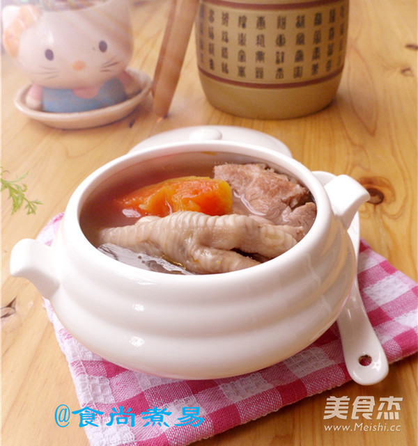 Chicken Feet Pork Bone Papaya Soup recipe