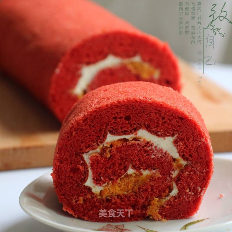 Red Velvet Pork Floss Cake Roll recipe
