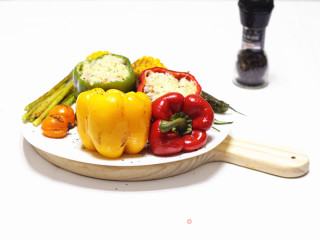 #柏翠大赛#colorful and Colorful Roasted Seasonal Vegetable Baked Rice recipe