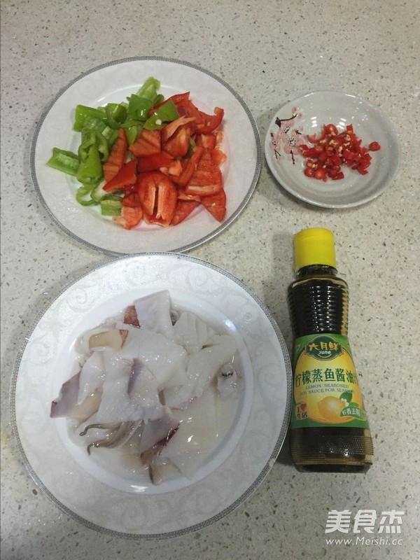 Double Pepper Squid Stir Fried recipe