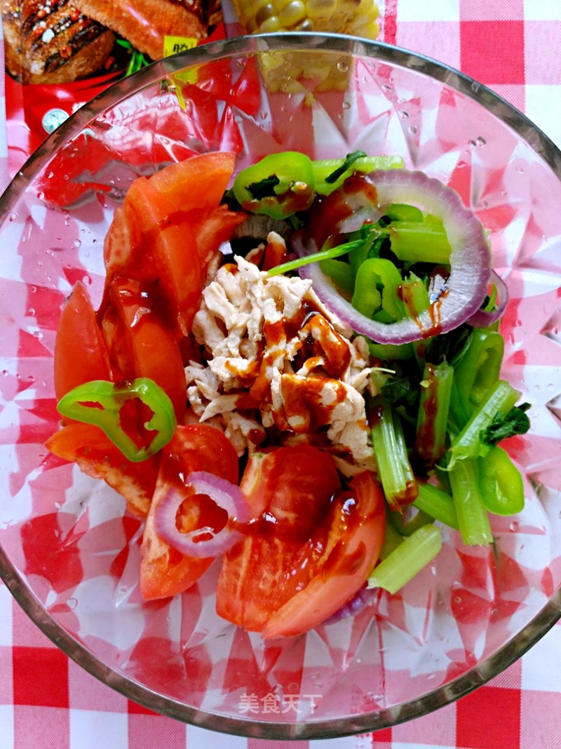 Shredded Chicken and Tomato Salad recipe