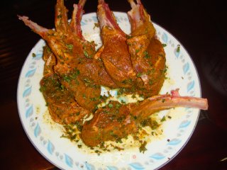 Fried Lamb Chops with Mango and Mint recipe