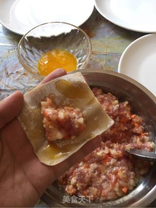 Homemade Wonton Cooked in Water Melon recipe