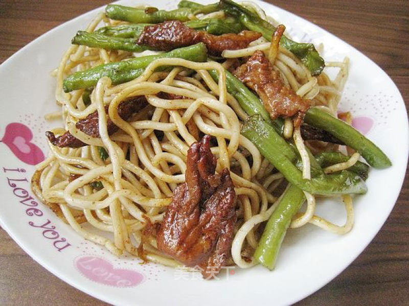 Braised Noodles with Beans recipe