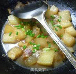 Roasted Winter Melon with Bacon and Beef Tendon recipe