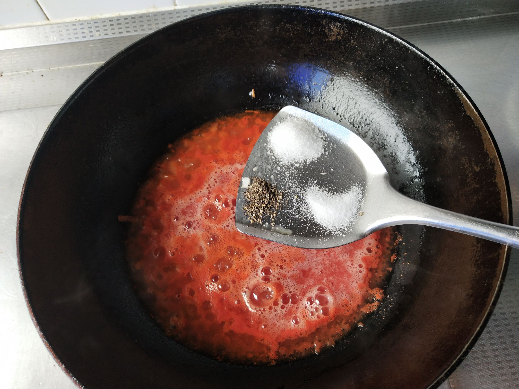 Salmon Ball Bibimbap in Tomato Sauce recipe