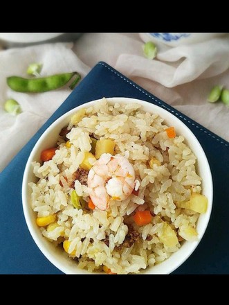 Carrot and Edamame Braised Rice