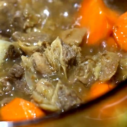 Beef Brisket Stewed in Wine with Prune Plum Blossoms recipe