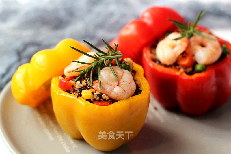 Healthy, Nutritious and Full of Flavor and Fragrance [quinoa Mushrooms and Pepper Cups] recipe