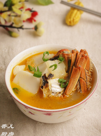 Rice Cake, Cabbage and Crab Soup recipe
