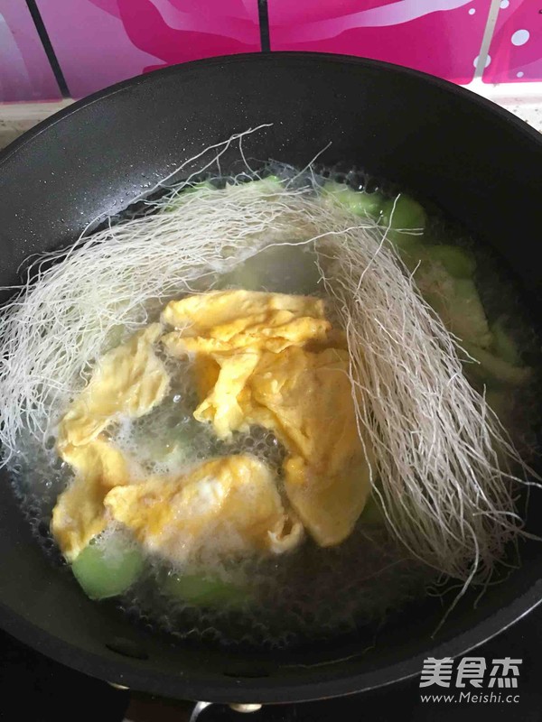 Loofah Egg Soup Rice Noodle Lazy Meal recipe