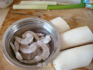 Braised Shrimp with White Radish recipe
