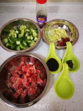 Sauteed Cucumber Diced Pork recipe