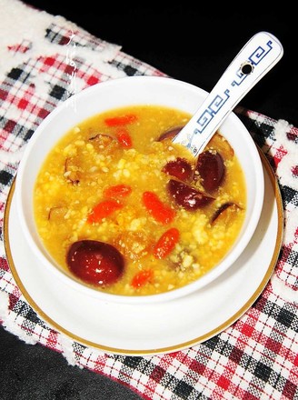 Sweet, Sweet and Smooth Tender Corn Porridge with Wolfberry and Red Dates recipe