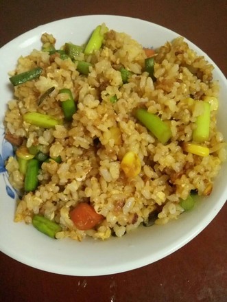 Fried Rice with Garlic Sprouts and Soy Sauce