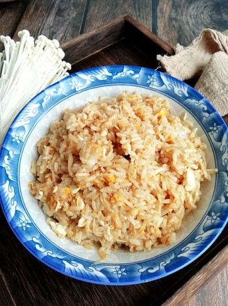 Fried Rice with Enoki Mushroom and Egg