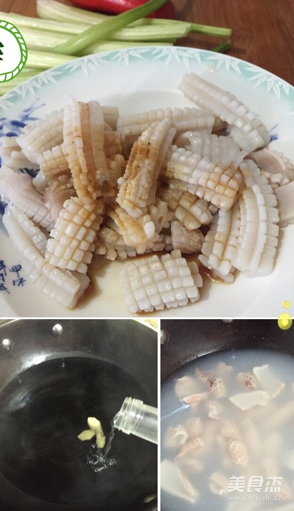 Stir Fried Squid Roll recipe