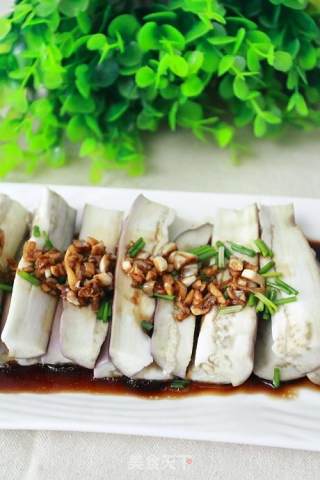Healthy Non-greasy Eggplant with Garlic Sauce recipe