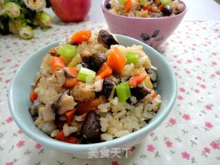 Shiitake, Yam and Bean Mixed Rice recipe