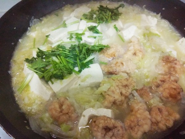 Crispy Pork Cabbage Tofu recipe