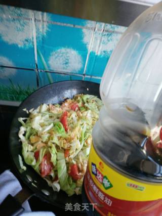 Stir-fried Cabbage with Tomato and Egg recipe