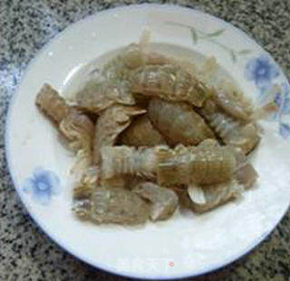 Fried Zucchini with Mantis Shrimp recipe