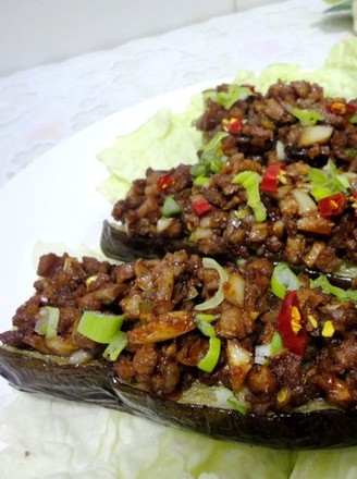 Grilled Eggplant with Garlic Minced Pork recipe