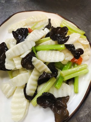 Fried Fungus with Yam recipe