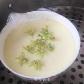 Dendrobium Flower Steamed Egg recipe