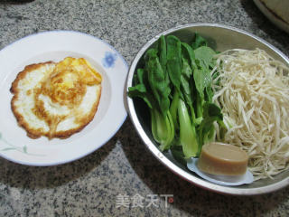 Noodle Soup with Egg Chicken and Festive Vegetables recipe