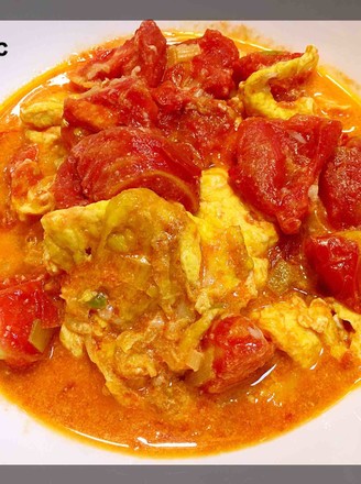 Scrambled Eggs with Cheese and Tomato recipe