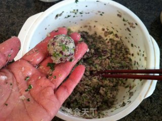 Fried Scallion and Cilantro Meatballs recipe