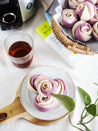 Purple Sweet Potato and Rose Bun recipe